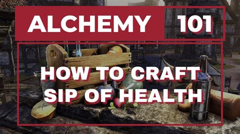 Craft sip of health - Detailed Walkthrough. Alchemist Writs are available to anyone who completes the Alchemist Certification quest. Every day, you may pick up the Alchemist Writ quest from the Consumables Crafting Writs boards. These boards are located in the major cities of the five Alliance zones, as well as some of the neutral zones.